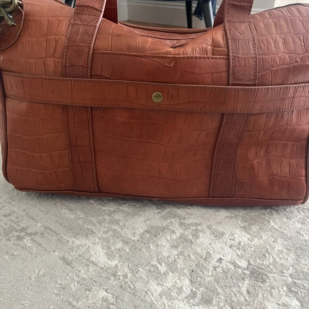 Brown Leather Carry On Bag - Picture 3 of 7